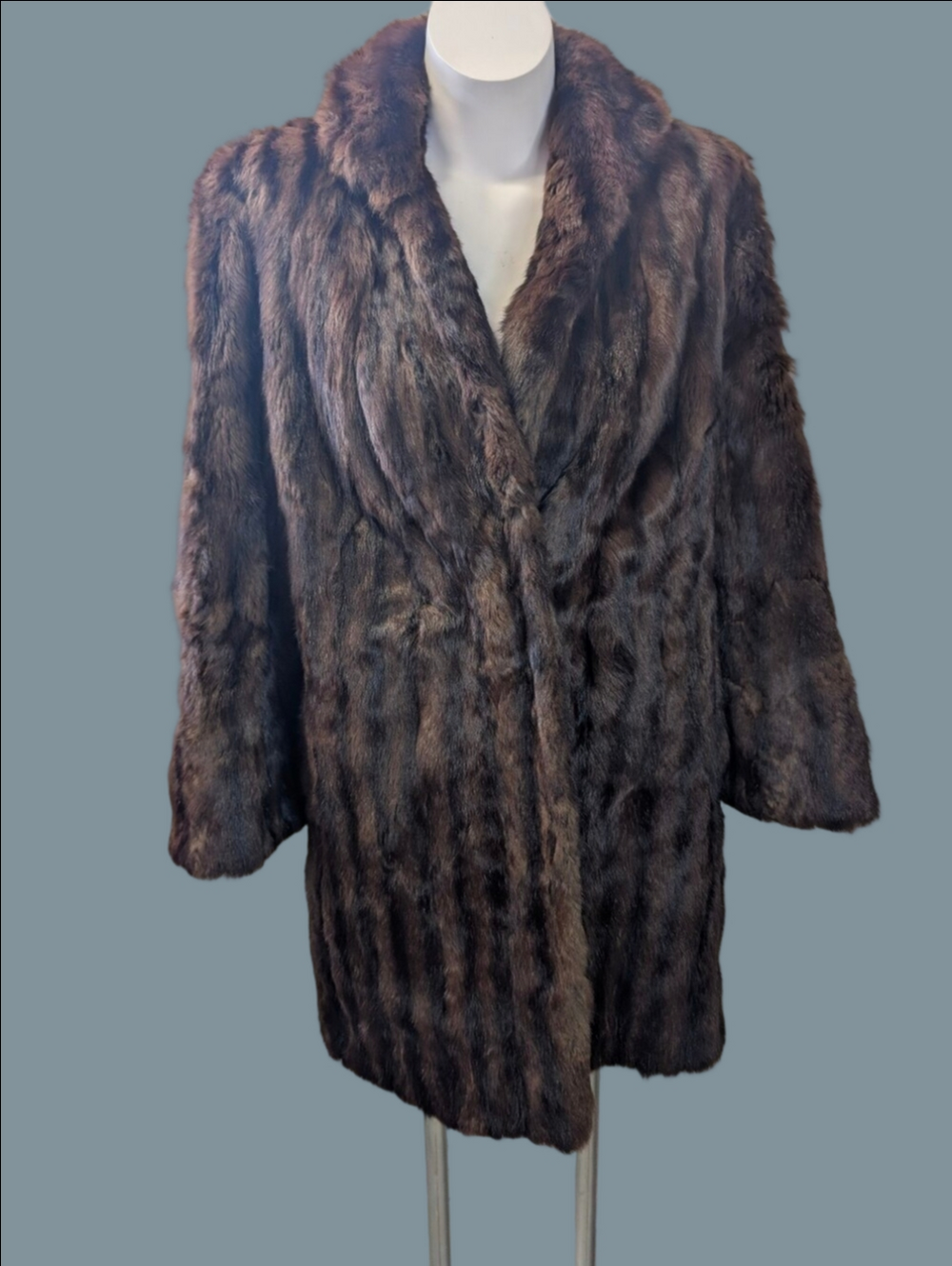 Vintage Mink Fur Coat Classic Brown Fur Coat Lined- Luxe Warmth Sz M
